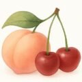 Peach and Cherries
